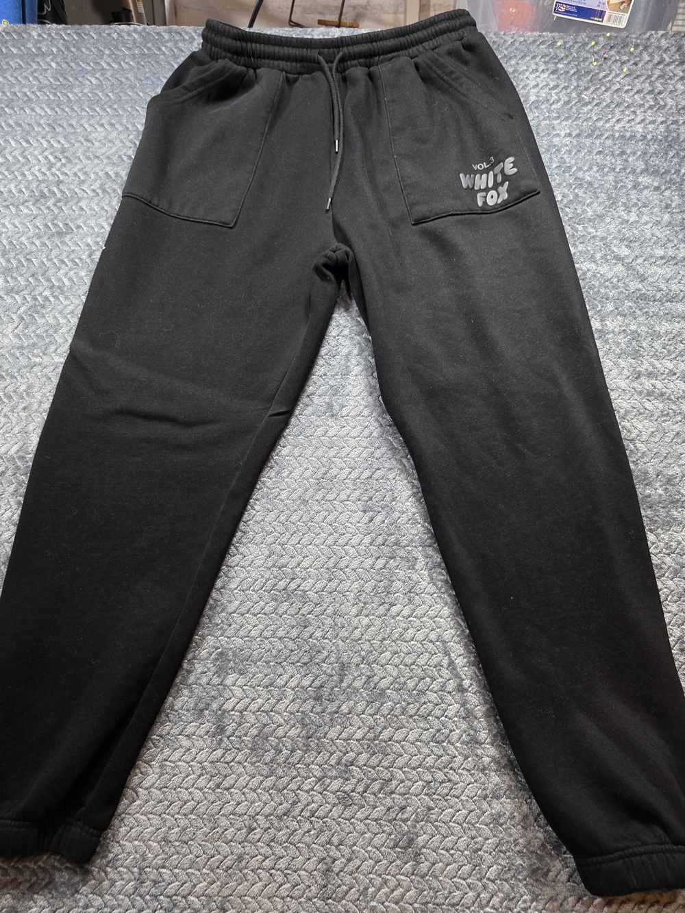 White Fox Boutique Black Logo Sweat Joggers
